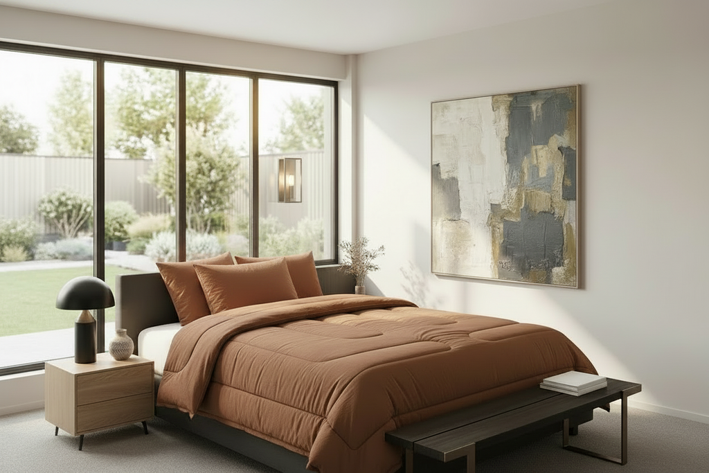 Acolchado terracota una almohada