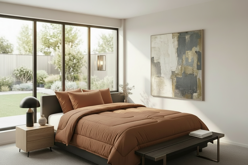Acolchado terracota una almohada